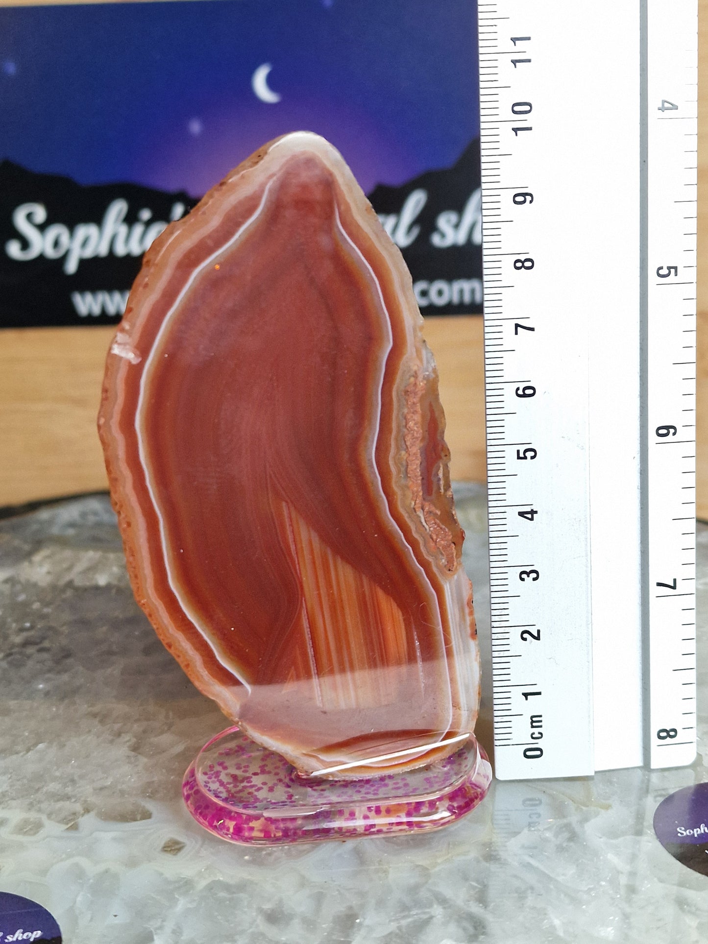 Agat skive på stand