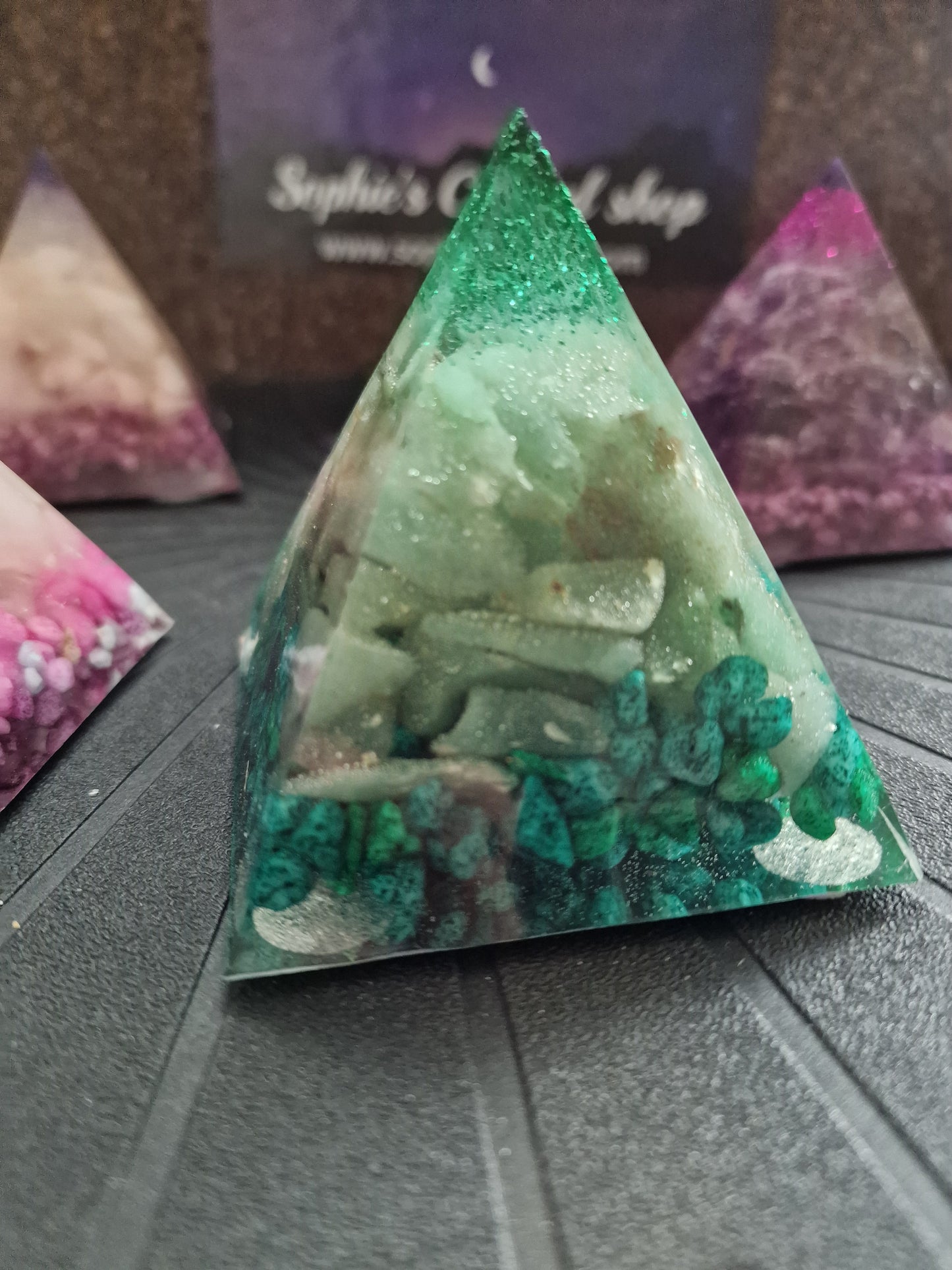 Sæt af 5 Krystalpyramider