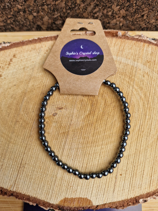 Hematite 4mm armbånd