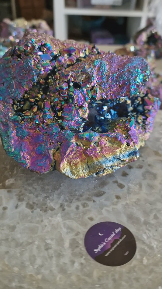 Titanium Aura (også kaldet Flame Aura) 1,2 kg – Unik krystal fra Arkansas, USA