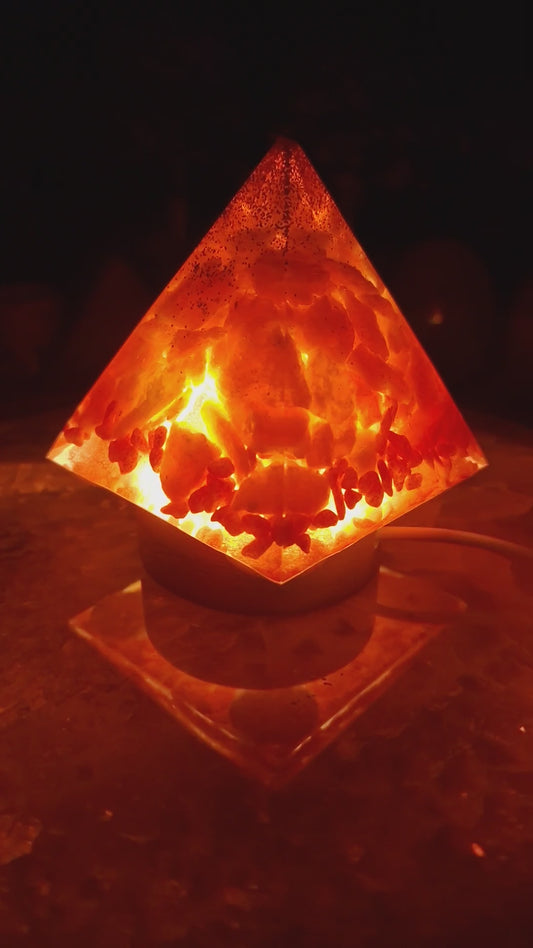 Orange Calcite lampe