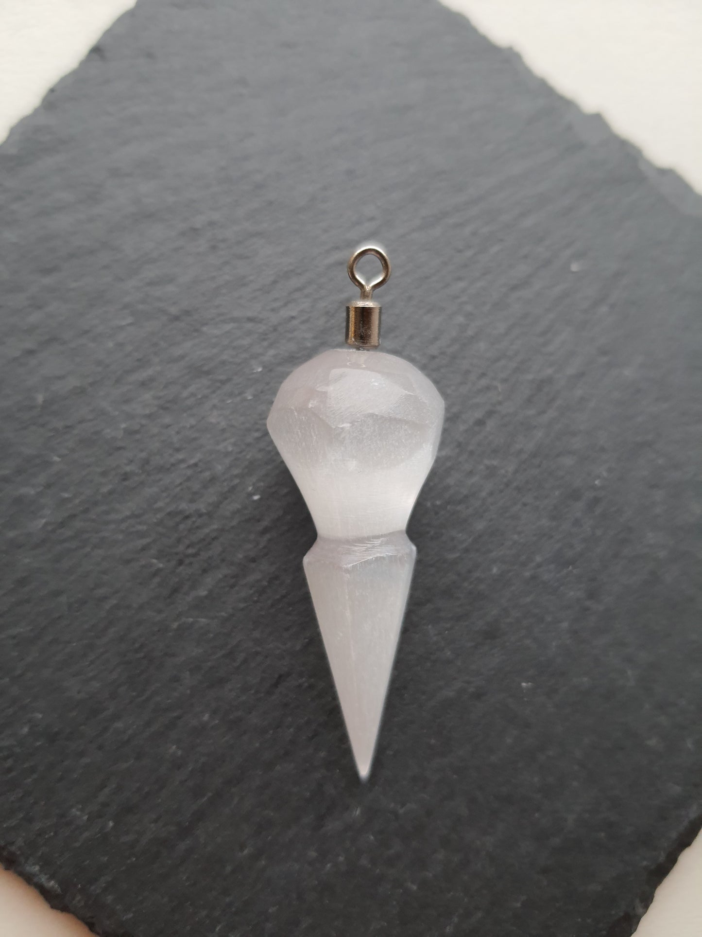 Egyptian conic selenite pendant