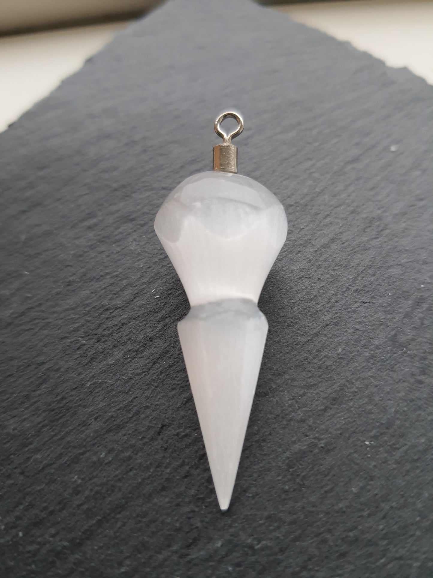 Egyptian conic selenite pendant