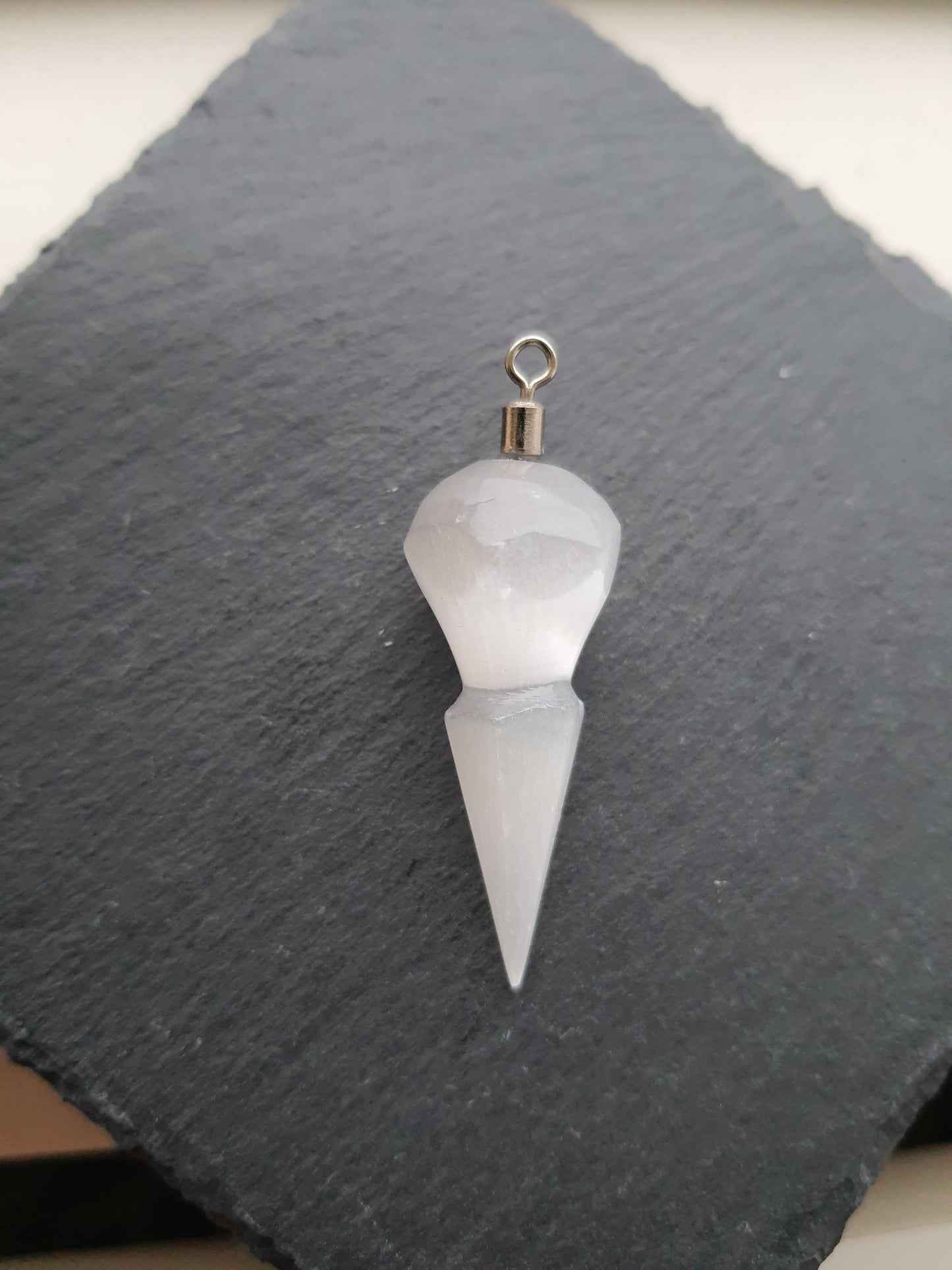 Egyptian conic selenite pendant