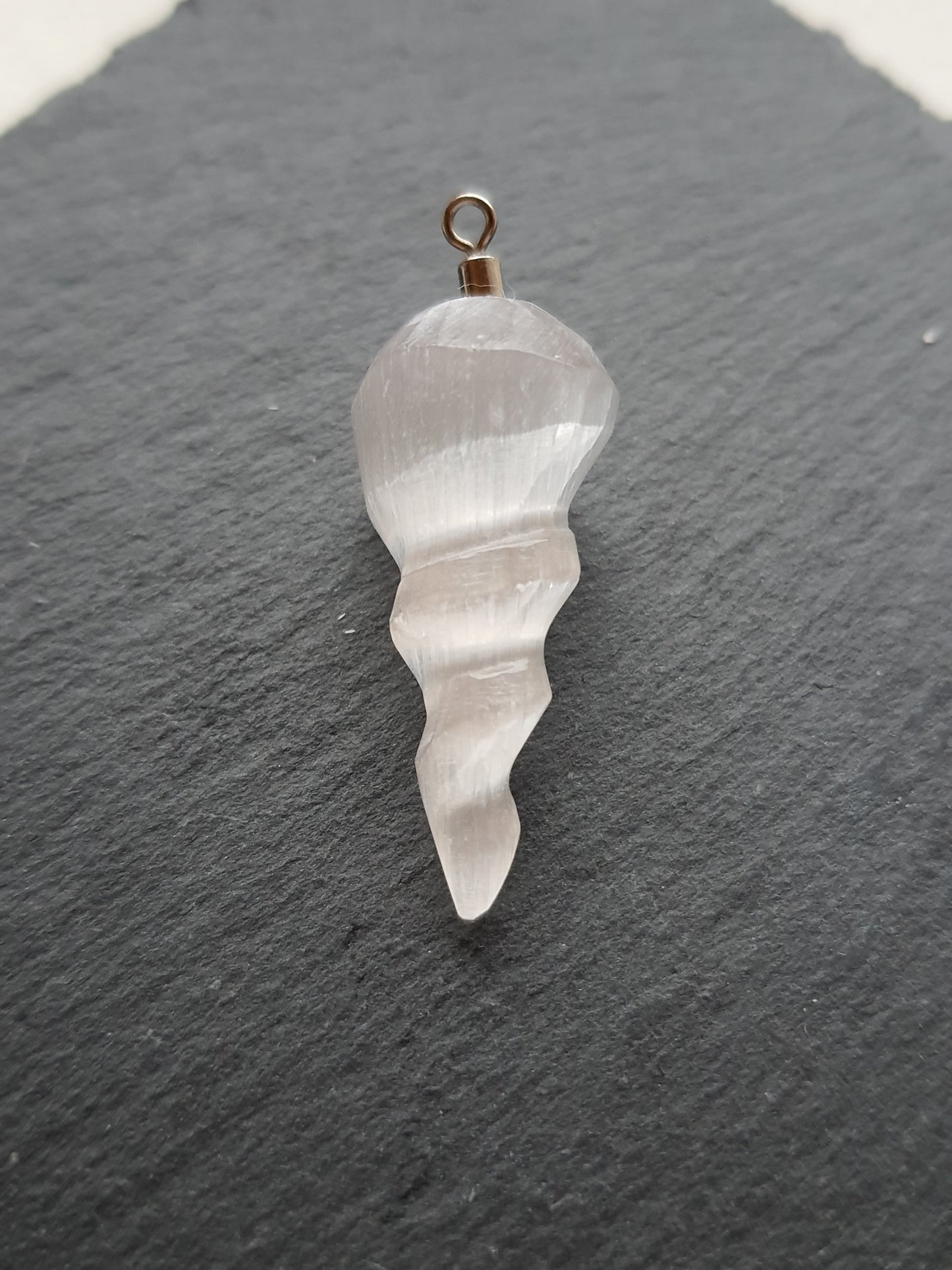 Spiral selenite pendant