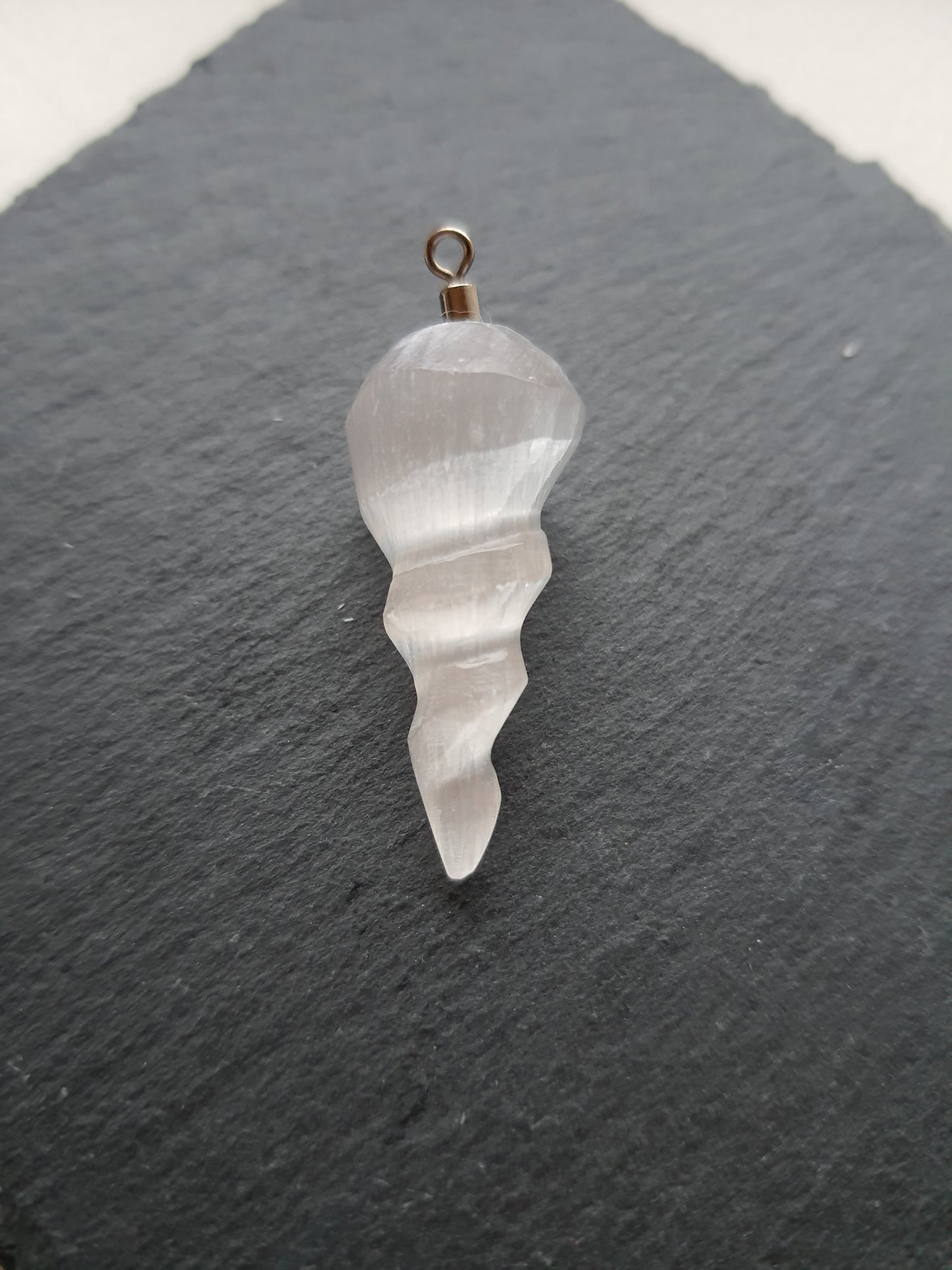 Spiral selenite pendant